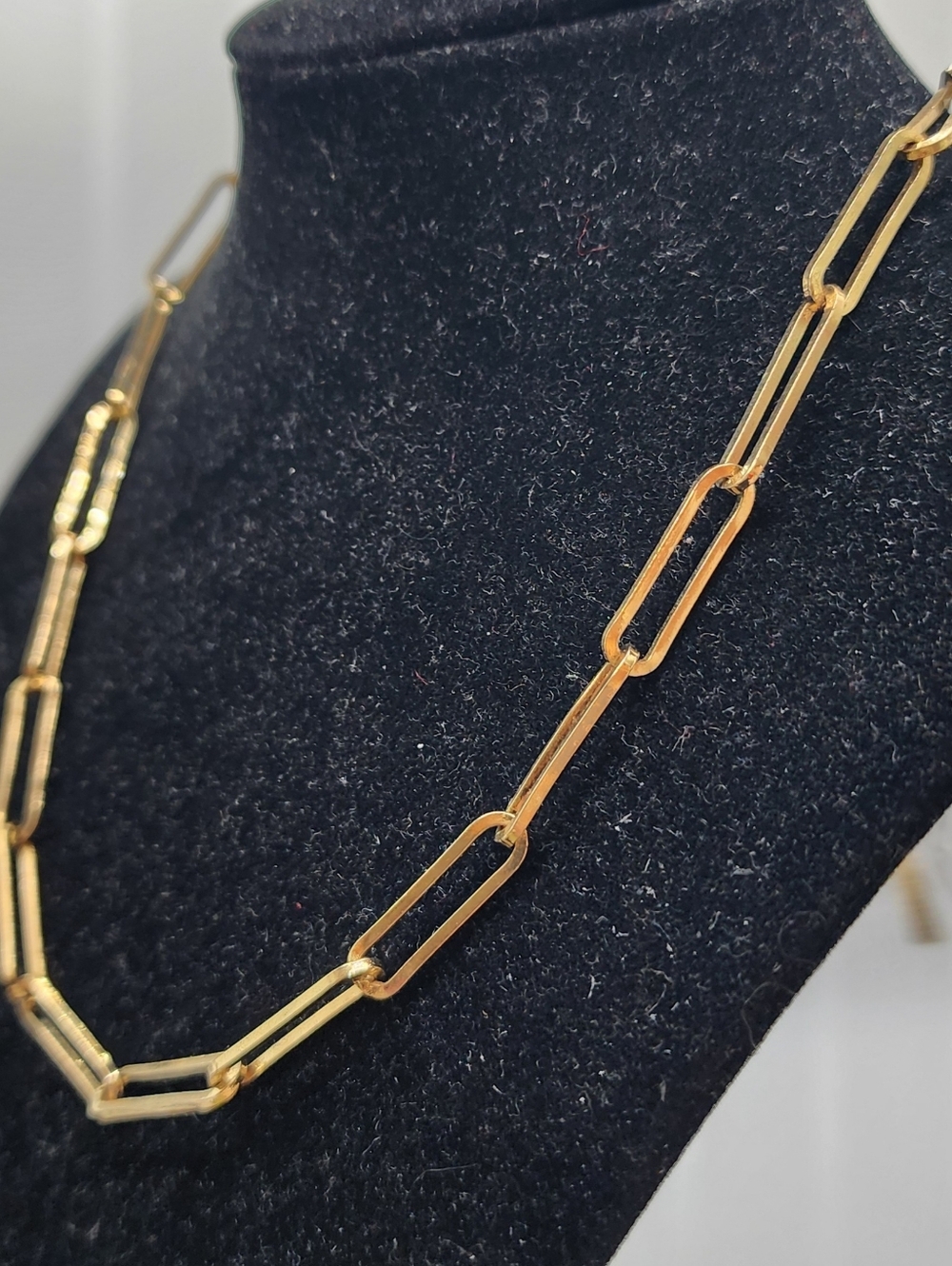 Gold paper clip necklace Sugarfix 17 Inch with extender - Picture 2 of 6
